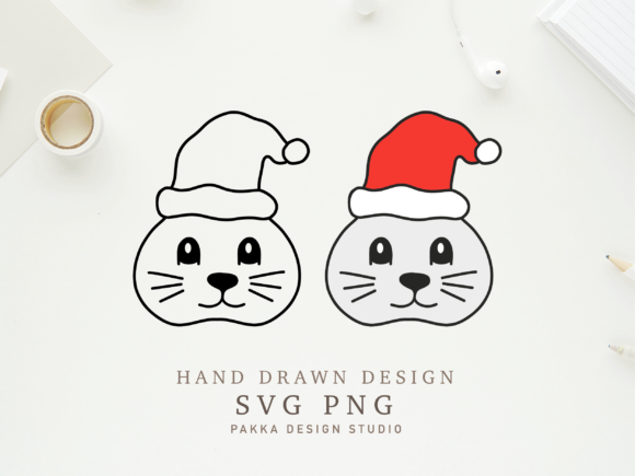Cute Bunny Face Christmas Hat Svg Png